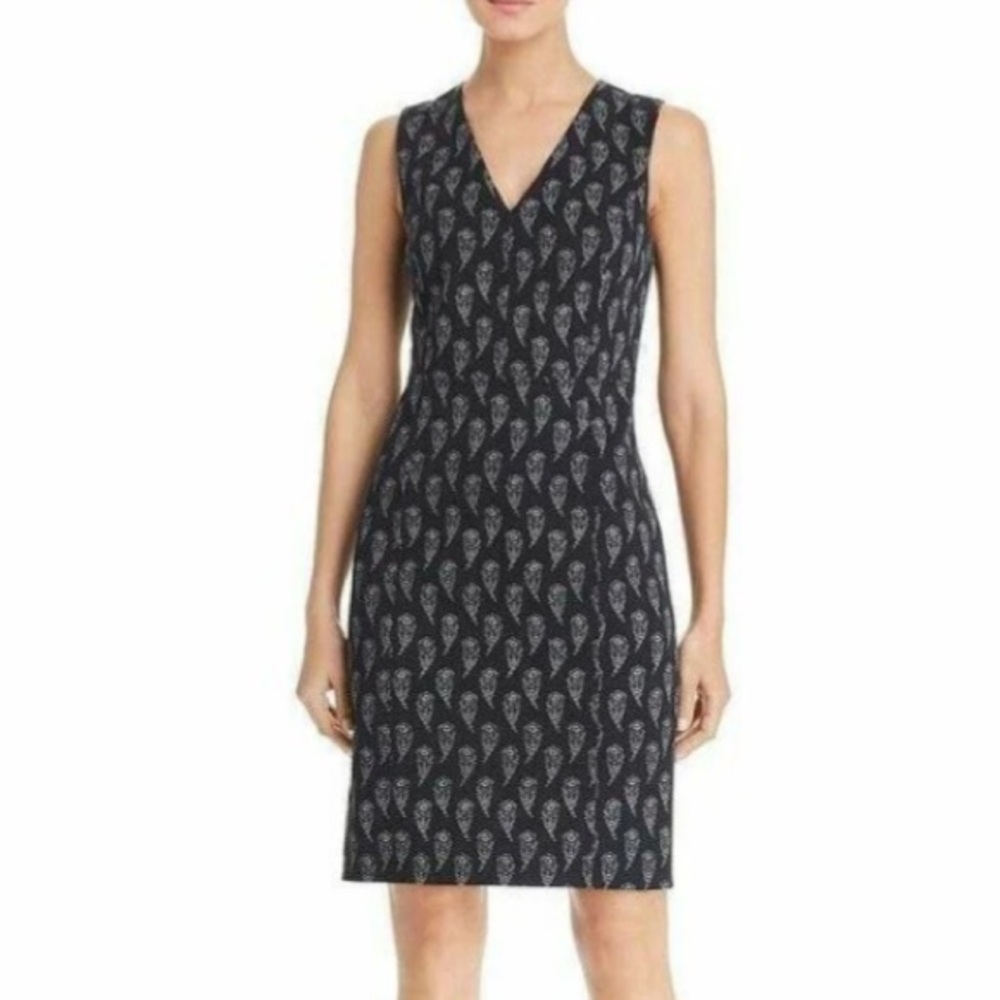 NWT LE GALI Floral Paisley Sleeveless V-Neck Back Zipper Lined Dress Size 8